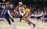 South Carolina Gamecocks guard Raven Johnson in action against the Kentucky Wildcats on March 2, 2025. (Katie Dugan/GamecockCentral.com)