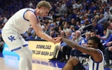 Collin Chandler helps Otega Oweh up during the win over LSU - Dr. Michael Huang, Kentucky Sports Radio
