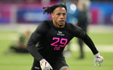 USC defensive back Jaylin Smith participates in drills during the 2025 NFL Combine at Lucas Oil Stadium