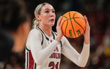 South Carolina Gamecocks forward Chloe Kitts (21) shoots a free throw against the Vanderbilt Commodores during the second half at Bon Secours Wellness Arena. Mandatory Credit: Jim Dedmon-Imagn Images