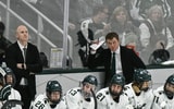 Michigan State hockey coach Adam Nightingale coaches his Spartans against U-M, Saturday, March 23, 2024, during the first period of the Big Ten hockey championship at Munn Ice Arena in East Lansing - Matthew Dae Smith, USA TODAY Sports