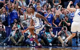Otega Oweh celebrates after Kentucky's win over Oklahoma in the SEC Tournament - Dr. Michael Huang, Kentucky Sports Radio
