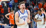 Andrew Carr celebrates a play during Kentucky's win over Illinois in the NCAA Tournament - Mont Dawson, Kentucky Sports Radio