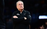 Michigan State Spartans head coach Tom Izzo reacts in the second half against the New Mexico Lobos during the NCAA Tournament Second Round at Rocket Arena. - Ken Blaze, USA TODAY Sports