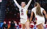 South Carolina Gamecocks forward Chloe Kitts during an NCAA women's basketball game against Indiana at Colonial Life Arena in Columbia, S.C., on March 23, 2025. (Katie Dugan/GamecockCentral.com)