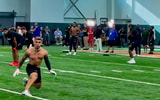 Xavier Restrepo pass from Cam Ward at Pro Day