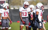 Malik Clark and other South Carolina WRs during spring practice in 2025 (Photo: Katie Dugan | GamecockCentral.com)(