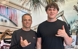 OL Maxwell Hiller and South Carolina head coach Shane Beamer (Photo: Maxwell Hiller | X)