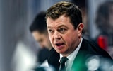 Michigan State's head coach Adam Nightingale talks with players on the bench during the second period in the game against Michigan on Friday, Jan. 19, 2024, at Munn Arena in East Lansing. - Nick King, USA TODAY Sports