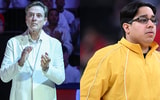 St. John's coach Rick Pitino and McNeese State manager Amir Khan
