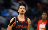 Mar 27, 2025; San Francisco, CA, USA; Maryland Terrapins guard Rodney Rice (1) stands on court during the second half against the Florida Gators during a West Regional semifinal of the 2025 NCAA tournament at Chase Center. Mandatory Credit: Eakin Howard-Imagn Images
