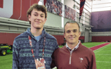 South Carolian football recruiting target Tilden "T" Riley with head coach Shane Beamer during his Junior Day visit to Columbia. Photo credit: T Riley | @t_riley5 on Twitter/X