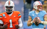 Former Miami QB Cam Ward and Tennessee Titans QB Will Levis