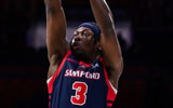 Samford Bulldogs guard Trey Fort (3) attempts to shoot a three pointer during the first half against the Arizona Wildcats at McKale Center. - Aryanna Frank, USA TODAY Sports