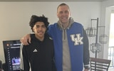 Photo of Tay Kinney (left) and Mark Pope via X/Twitter: @Taylen_0