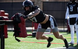 Texas Tech’s Isaac Smith goes through a drill during spring football practice, Wednesday, March 12, 2025 (© Katie Perkins/For Lubbock Avalanche-Journal / USA TODAY NETWORK via Imagn Images)