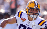 Can Mason Taylor join Will Campbell to give LSU a pair of 1st Round picks in the NFL Draft? (Photo: Mike Ehrmann | Getty Images)