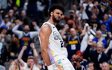 Apr 29, 2025; Denver, Colorado, USA; Denver Nuggets guard Jamal Murray (27) reacts after a steal and basket in the fourth quarter against the LA Clippers during game five of the first round for the 2025 NBA Playoffs at Ball Arena. Mandatory Credit: Ron Chenoy-Imagn Images