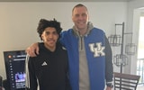 Photo of Tay Kinney (left) and Mark Pope via X/Twitter: @Taylen_0