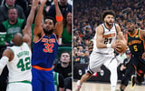 Photos of Karl-Anthony Towns (left) and Jamal Murray (right) via Imagn Images