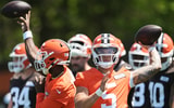 Cleveland Browns QBs Shedeur Sanders and Dillon Gabriel