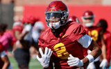 USC wide receiver Ja'Kobi Lane during a spring practice with the Trojans