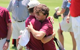 Luke Clanton embraces his teamates after win (Matt LaSerre:Warchant)