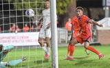 Clemson forward Tyler Trimnal (9) nearly scores against pr during the first half of NCAA Men's Division 1 Soccer Championship second round action at Historic Riggs Field in Clemson, S.C. Sunday, November 24, 2024. Syndication: The Anderson Independent Mail
