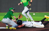 The Hawkeyes dropped the series opener to Oregon on Thursday night. (Photo by Dennis Scheidt)