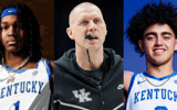 Kentucky's Mark Pope, Jasper Johnson, Malachi Moreno