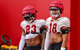 USC linebackers Desman Stephens and Eric Gentry during a spring practice with the Trojans