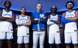 Kentucky signees and Mark Pope (Photo via UK Athletics)