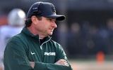 Michigan State Spartans head coach Jonathan Smith during the first half against the Illinois Fighting Illini at Memorial Stadium. - Ron Johnson, USA TODAY Sports