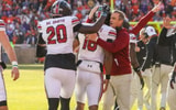 South Carolina football coach Shane Beamer with LaNorris Sellers and Michael Smith. Photo by: Katie Dugan | GamecockCentral