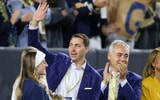 Georgia Tech Yellow Jackets athletic director J Batt is introduced on the field as president Angel Cabrera against the Virginia Cavaliers in the first half at Bobby Dodd Stadium. - Brett Davis, USA TODAY Sports