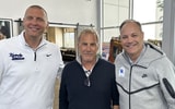 Mark Pope (left), Kevin Costner (middle), and Mark Fox | Photo via Mark Fox (@coachmarkfox)