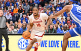 Alabama Crimson Tide forward Mouhamed Dioubate (10) drives to the basket against the Kentucky Wildcats Mar 14, 2025; Nashville, TN, USA; during the first half at Bridgestone Arena. Mandatory Credit: Steve Roberts-Imagn Images