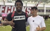 Class of 2027 offensive lineman Junior Saunders on a visit to South Carolina. Photo credit: Junior Saunders | @JRSaunders8 on Twitter/X