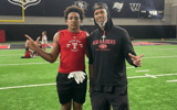 Izzy Hammons with Texas Tech OLB's coach C.J. Ah You