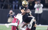South Carolina's defense bringing down Vanderbilt Commodores quarterback Diego Pavia during last year's 28-7 blowout win in Nashville. Photo by: CJ Driggers | GamecockCentral