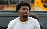Jaden O'Neal arriving at Florida State for his official visit (Matt LaSerre/Warchant)
