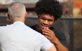 Jay Timmons at Florida State greeted by Head Coach Mike Norvell (Matt LaSerre:Warchant)