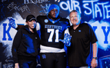OL Tyreek Jemison during his official visit to Kentucky, via UK Athletics
