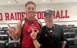 Texas Tech football coach Joey McGuire and recruit Zane Rowe