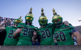 Notre Dame football fans in Notre Dame Stadium from Wake Forest game in 2023.