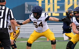 West Virginia lineman Walter Young Bear during practice