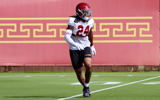USC safety Christian Pierce during a spring ball practice with the Trojans