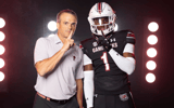 South Carolina wide receiver target Somourian Wingo with head coach Shane Beamer. Photo credit: Somourian Wingo | _somourianwingo on Twitter/X