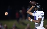 Lipscomb Academy's Ty Snell (18) throws against Brentwood Academy during the first half of their game at Lipscomb Academy in Nashville, Tenn., Friday, Oct. 25, 2024. The score was tied 10-10 at halftime. © Denny Simmons / The Tennessean / USA TODAY NETWORK via Imagn Images