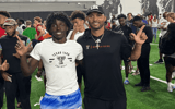 Samuel Williams with Texas Tech WR's coach Juice Johnson